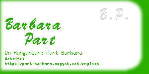 barbara part business card
